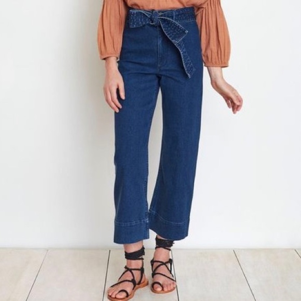 APIECE APART Denim Tie Waist Merida Navy 💙sz0💙